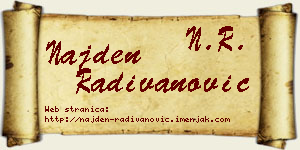 Najden Radivanović vizit kartica